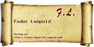 Fodor Leopold névjegykártya