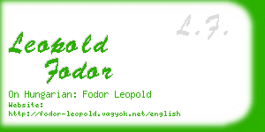 leopold fodor business card